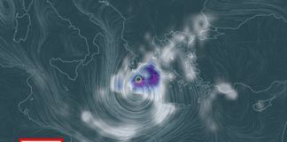 H πορεία του κυκλώνα σε πραγματικό χρόνο από το US Νational Weather Service