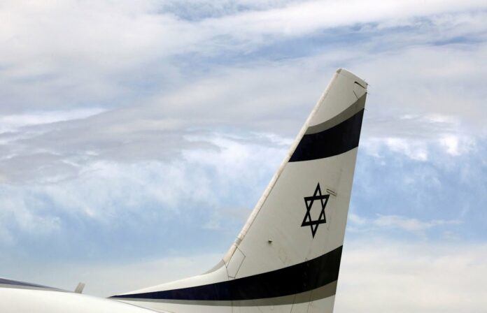 FILE PHOTO: An Israel El Al airlines plane is seen after its landing following its inaugural flight between Tel Aviv and Nice at Nice international airport