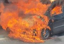 Στις «φλόγες» αυτοκίνητο του Καζίνο Θράκης που μετέφερε εργαζόμενους στην Ξάνθη
