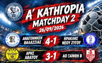 Τα αποτελέσματα της 2ης αγωνιστικής της Α΄Κατηγορίας της ΕΠΣ Ξάνθης