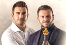 Γιάννης και Αβραάμ Γκόσιος στην τελετή αποκαλυπτηρίων του μνημείου Ποντίων της Λευκόπετρας