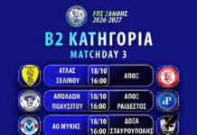 Με τέσσερις αναμετρήσεις, η 3η αγωνιστική της Β2 Κατηγορίας της ΕΠΣ Ξάνθης